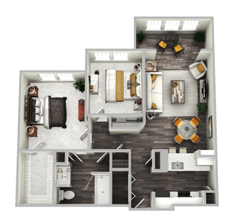 Chastain Deluxe Floor Plan at Emblem Alpharetta Apartments, Georgia, 30009